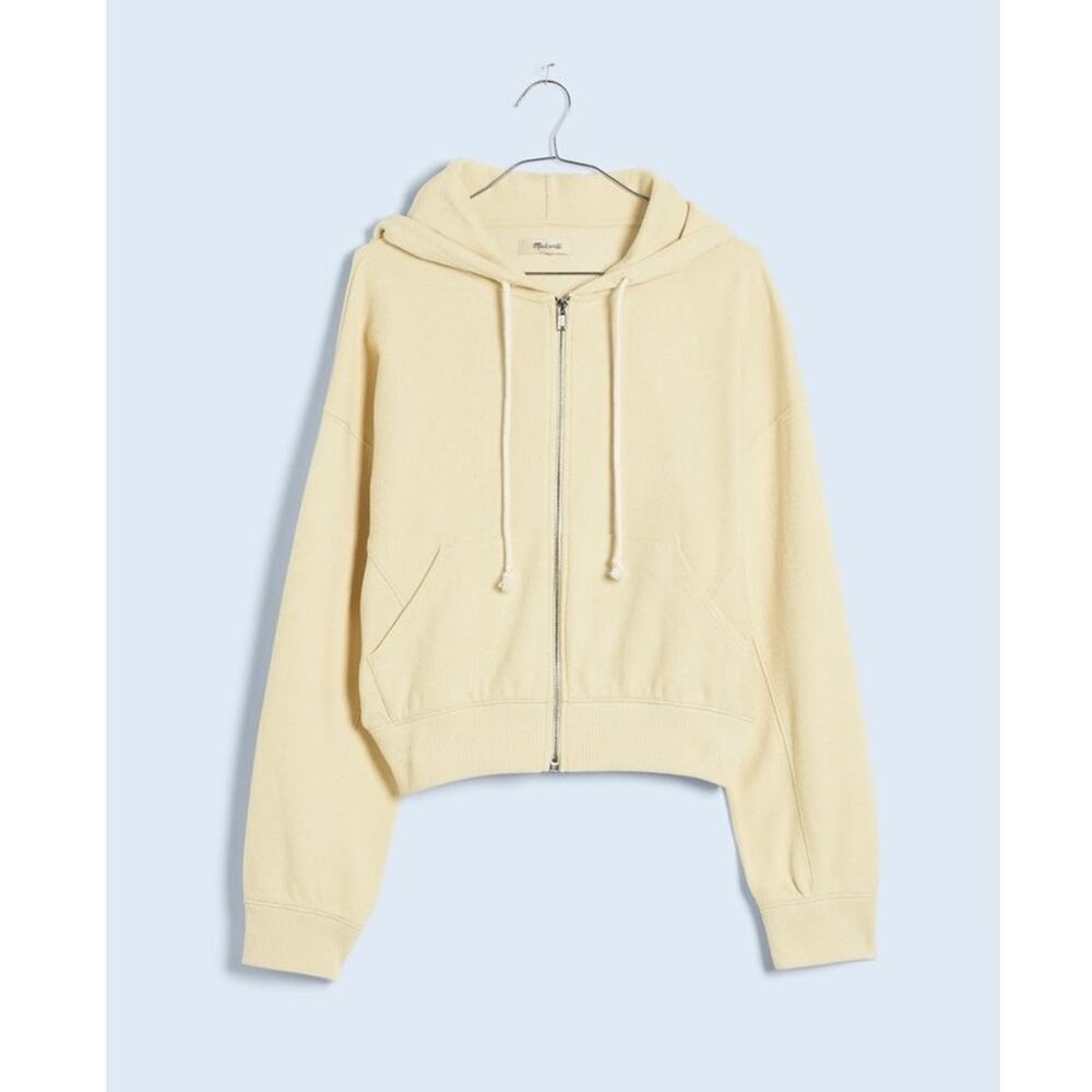 Madewell Sweatshirt WMNS S Yellow Zip Hooded Cotton Botanical Dye Clean Girl